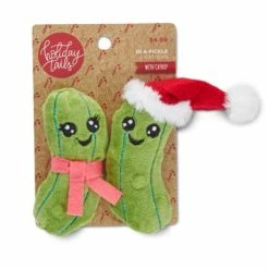 Petco Holiday Tails Pickle Cat Toy, 2-pk