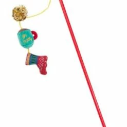 Petco Holiday Tails Festive Items Soft Plush Teaser And Wand Cat Toy With Catnip