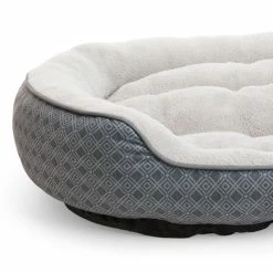 Petco Anti-Slip Round Plush Dog Bed, Washable, 46 X 38-in, Cream/Navy -PETCO Discount Store paws up 46 x 38 pet bed f3c3dd98 b017 470e 8039 80508cf65503