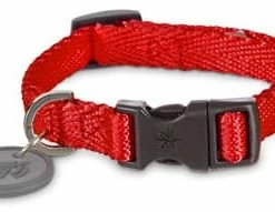 Petco Nylon Dog Collar, Adjustable, Includes Tag Muffler, Medium, Red
