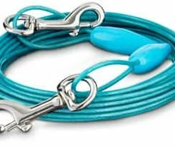 Petco Free-To-Flex Dog Tie Out Cable, 20-ft, Small, Blue