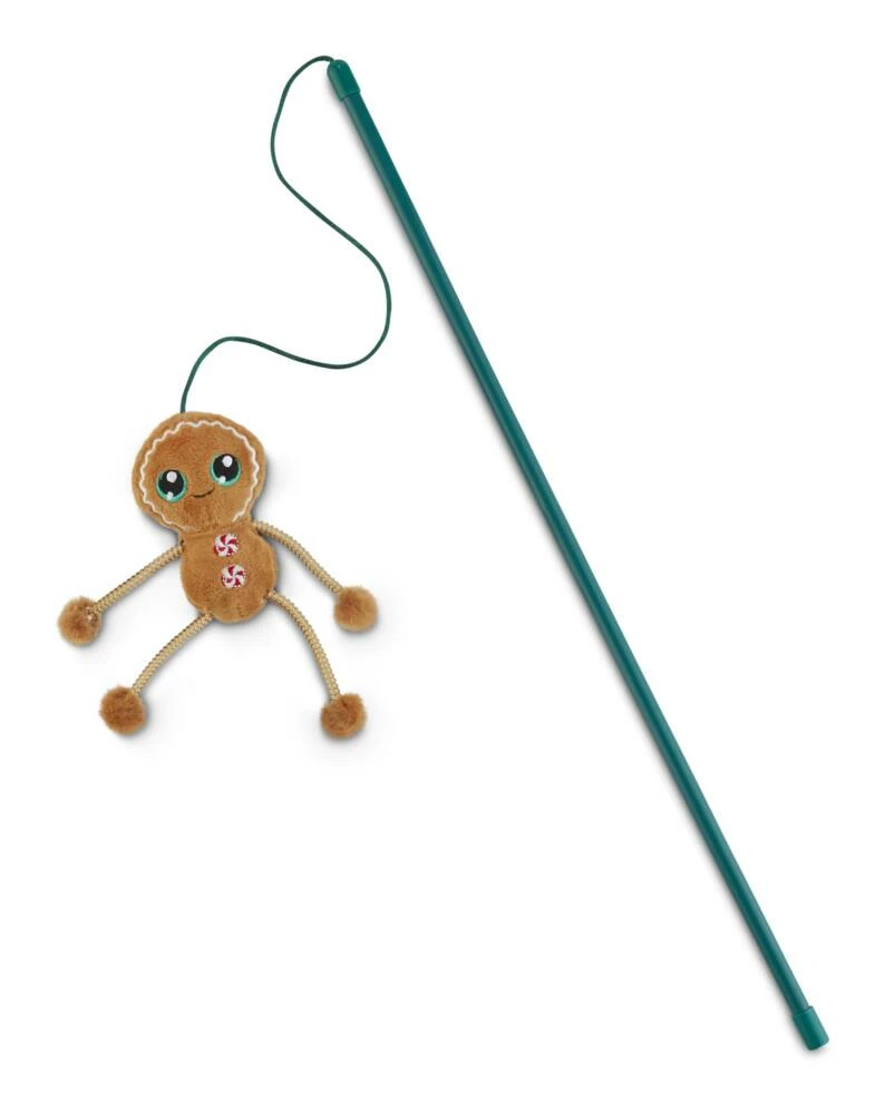Petco Holiday Tails Gingerbread Soft Plush Teaser And Wand Cat Toy With Catnip 3 Petco Holiday Tails Gingerbread Soft Plush Teaser And Wand Cat Toy With Catnip