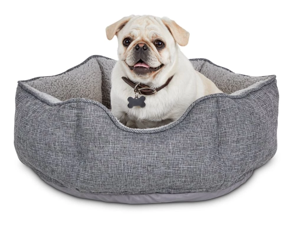 Petco Cozy Cottage Hexagon Nester Dog Bed, 22-in X 22-in, Grey 3 Petco Cozy Cottage Hexagon Nester Dog Bed, 22-in X 22-in, Grey