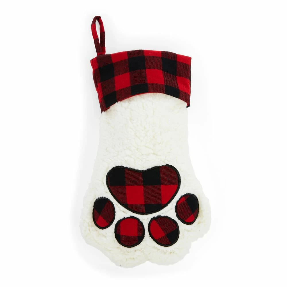 Petco Holiday Buffalo Check Paw Pet Stocking For Christmas Gifts 3 Petco Holiday Buffalo Check Paw Pet Stocking For Christmas Gifts