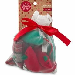 Petco Holiday Tails Bag 'O Mice Soft Plush Cat Toys Gift Set With Catnip, 8-pk