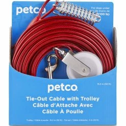 Petco Zipline Dog Tie Out Cable With Trolley, 50-ft, Large, Red -PETCO Discount Store petco large canine zipline dog tie out cable with trolley 6ed9a1ed 6c52 4dbc b194 b5da90df4c8c