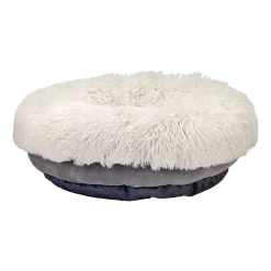 Petco EveryYay Snooze Fest Calming Faux Fur Dog Bed, 18-in X 18-in, Grey/Cream -PETCO Discount Store petco lavender scented calming dog bed x small 2e96f67d 271c 46f7 90f8 a686e8119346