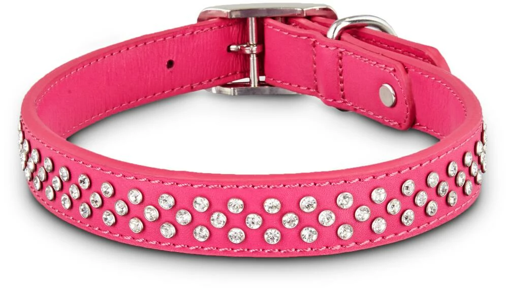 Petco Leather Bling Crystal Dog Collar, Adjustable, Assorted Sizes, Pink 4 Petco Leather Bling Crystal Dog Collar, Adjustable, Assorted Sizes, Pink - Image 2