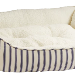 Petco Blue Nautical Striped Nester Faux Fur Dog Bed, Washable, 32-in X 24-in, White/Blue -PETCO Discount Store petco nautical striped nester dog bed blue 32 l x 24 w 984d306c 8593 41ce b73d adc9a70c1760