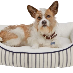 Petco Blue Nautical Striped Nester Faux Fur Dog Bed, Washable, 32-in X 24-in, White/Blue -PETCO Discount Store petco nautical striped nester dog bed blue 32 l x 24 w d2747503 b00c 4e7c 80e3 9937a5f0a82f