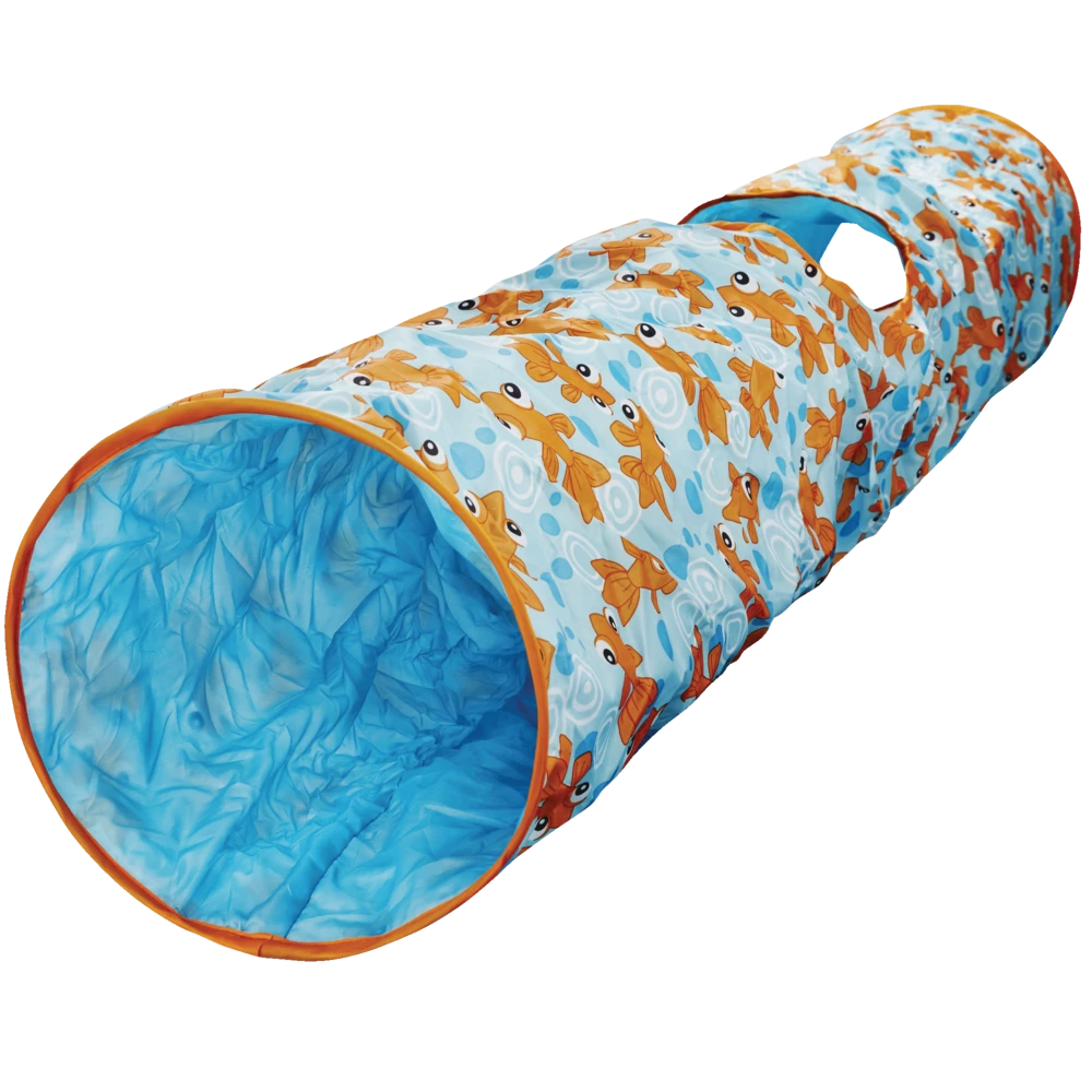 Petco Nylon Pipe Cat Tunnel, 51-in X 9.5-in, Blue 4 Petco Nylon Pipe Cat Tunnel, 51-in X 9.5-in, Blue - Image 2