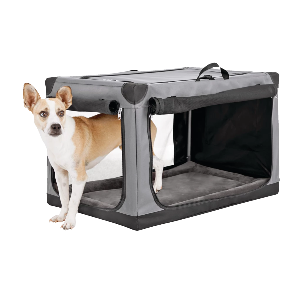 Petco Portable Canvas Dog Crate, Collapsible And Foldable, Assorted Sizes, Dark Grey 2 Petco Portable Canvas Dog Crate, Collapsible And Foldable, Assorted Sizes, Dark Grey