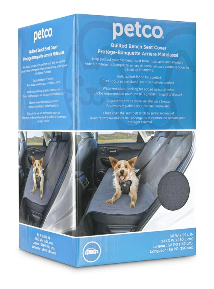 Petco Quilted Bench Pet Car Seat Cover, 58-in X 59-in, Grey 6 Petco Quilted Bench Pet Car Seat Cover, 58-in X 59-in, Grey - Image 4