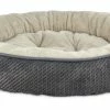 Petco EveryYay Snooze Fest Textured Round Bolster Cat Bed, Washable, 20-in X 20-in, Dark Grey