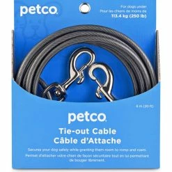 Petco Free-To-Flex Dog Tie Out Cable, 20-ft, 2X-Large, Black -PETCO Discount Store petco xx large free to flex dog tie out cable 20 l 0a813846 5ace 4a27 8d34 d30211dcf88d